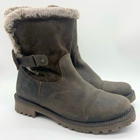 Bos & Co Candy Wool-Lined Waterproof Leather Shearling Lined Boots Size 40 - Picture 1 of 13